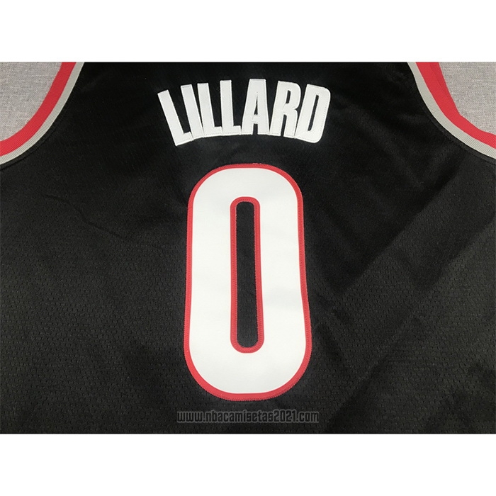 Camiseta Portland Trail Blazers Damian Lillard #0 Icon 2021-22 Negro
